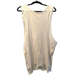 Free People Movement White Sleeveless Tank Top M Lightweight Cotton Blend Side P